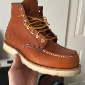 Red wing boots. Size 9 D. Worn one time. I just bought a size too small.